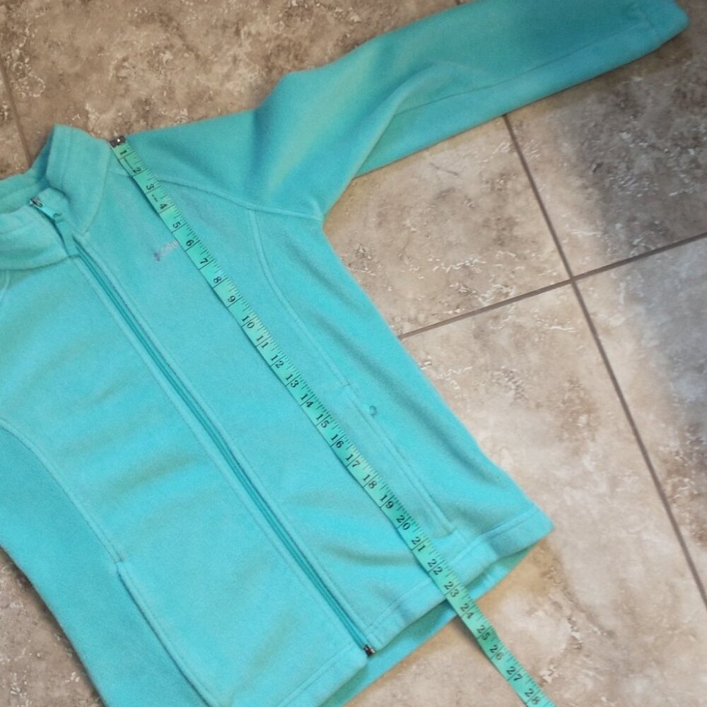 Kids Columbia Teal Green Full Zip Fleece Jacket Size Large 14/16 - Picture 9 of 10